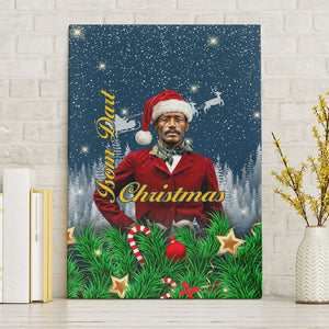 Isom Dart Christmas Canvas Wall Art Black Cowboy  Santa Western Snow Winter