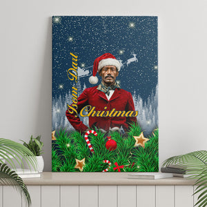 Isom Dart Christmas Canvas Wall Art Black Cowboy  Santa Western Snow Winter
