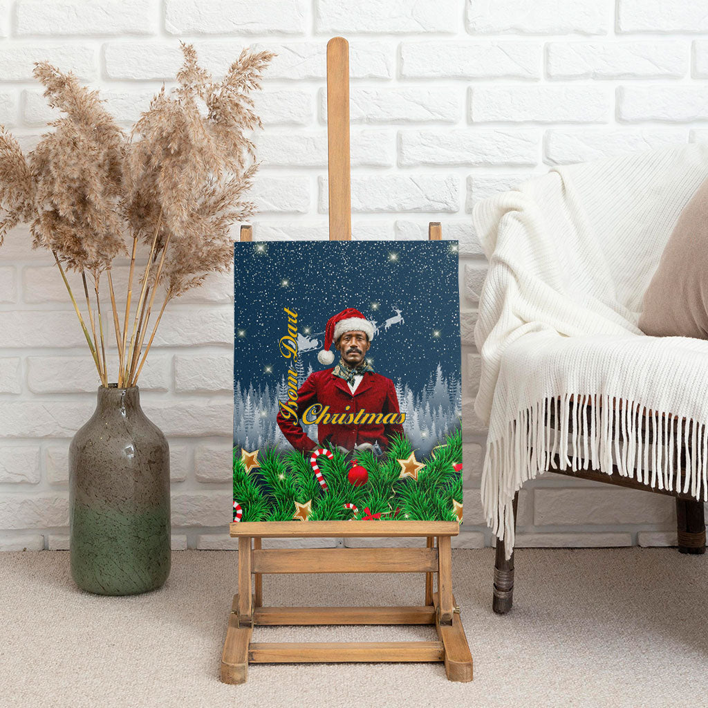 Isom Dart Christmas Canvas Wall Art Black Cowboy  Santa Western Snow Winter