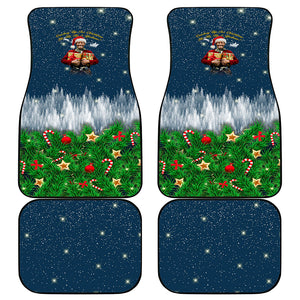 Isom Dart Christmas Car Mats Black Cowboy  Santa Western Snow Winter