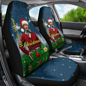 Isom Dart Christmas Car Seat Cover Black Cowboy  Santa Western Snow Winter