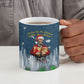 Isom Dart Christmas Ceramic Mug Black Cowboy  Santa Western Snow Winter