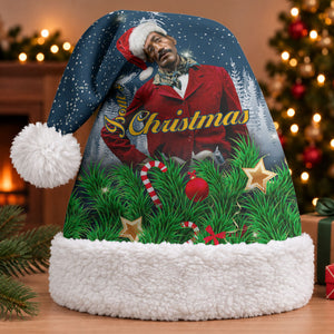 Isom Dart Christmas Santa Hat Black Cowboy  Santa Western Snow Winter
