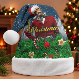 Isom Dart Christmas Santa Hat Black Cowboy  Santa Western Snow Winter