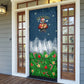 Isom Dart Christmas Door Cover Black Cowboy  Santa Western Snow Winter