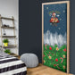 Isom Dart Christmas Door Cover Black Cowboy  Santa Western Snow Winter