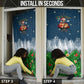 Isom Dart Christmas Door Cover Black Cowboy  Santa Western Snow Winter