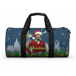 Isom Dart Christmas Duffle Bag Black Cowboy  Santa Western Snow Winter
