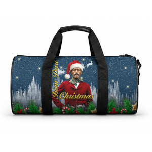 Isom Dart Christmas Duffle Bag Black Cowboy  Santa Western Snow Winter