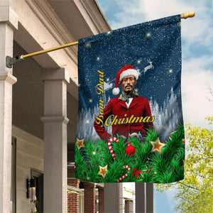 Isom Dart Christmas Garden Flag Black Cowboy  Santa Western Snow Winter