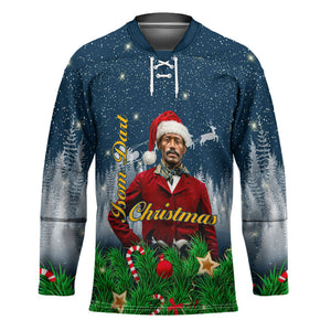 Isom Dart Christmas Hockey Jersey Black Cowboy  Santa Western Snow Winter
