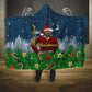 Isom Dart Christmas Hooded Blanket Black Cowboy  Santa Western Snow Winter