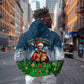 Isom Dart Christmas Hoodie Black Cowboy  Santa Western Snow Winter