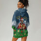 Isom Dart Christmas Hoodie Dress Black Cowboy  Santa Western Snow Winter