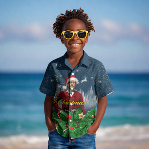 Isom Dart Christmas Kid Hawaiian Shirt Black Cowboy  Santa Western Snow Winter