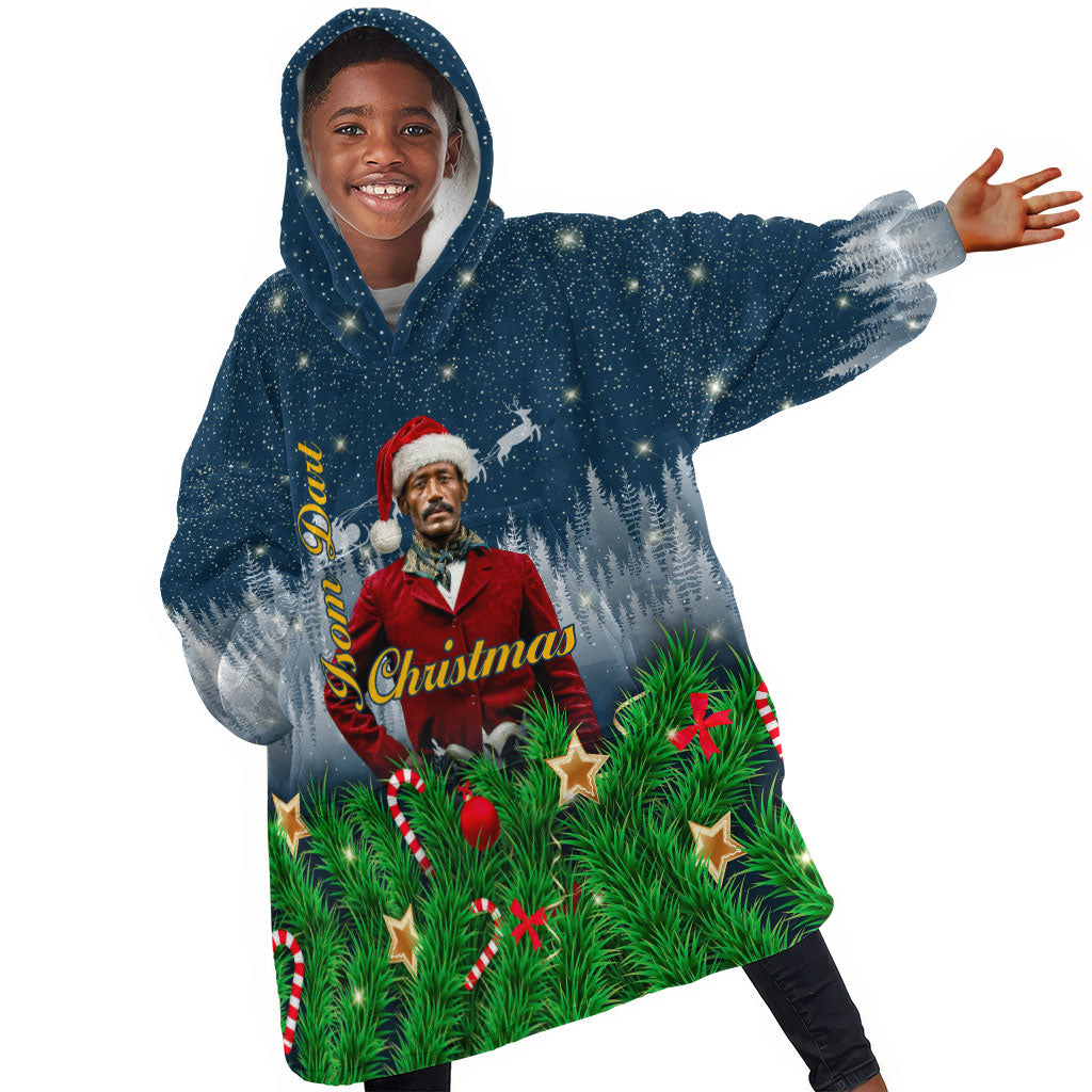 Isom Dart Christmas Kid Wearable Blanket Hoodie Black Cowboy  Santa Western Snow Winter
