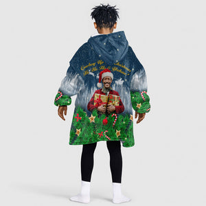 Isom Dart Christmas Kid Wearable Blanket Hoodie Black Cowboy  Santa Western Snow Winter