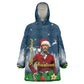 Isom Dart Christmas Kid Wearable Blanket Hoodie Black Cowboy  Santa Western Snow Winter