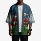 Isom Dart Christmas Kimono Black Cowboy  Santa Western Snow Winter