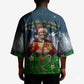 Isom Dart Christmas Kimono Black Cowboy  Santa Western Snow Winter