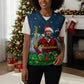 Isom Dart Christmas Knitted V-Neck Vest Black Cowboy  Santa Western Snow Winter