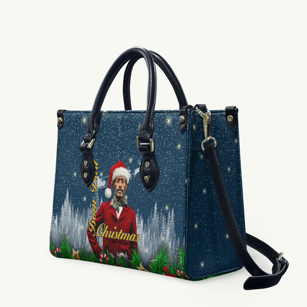 Isom Dart Christmas Leather Bag Black Cowboy  Santa Western Snow Winter