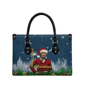 Isom Dart Christmas Leather Bag Black Cowboy  Santa Western Snow Winter