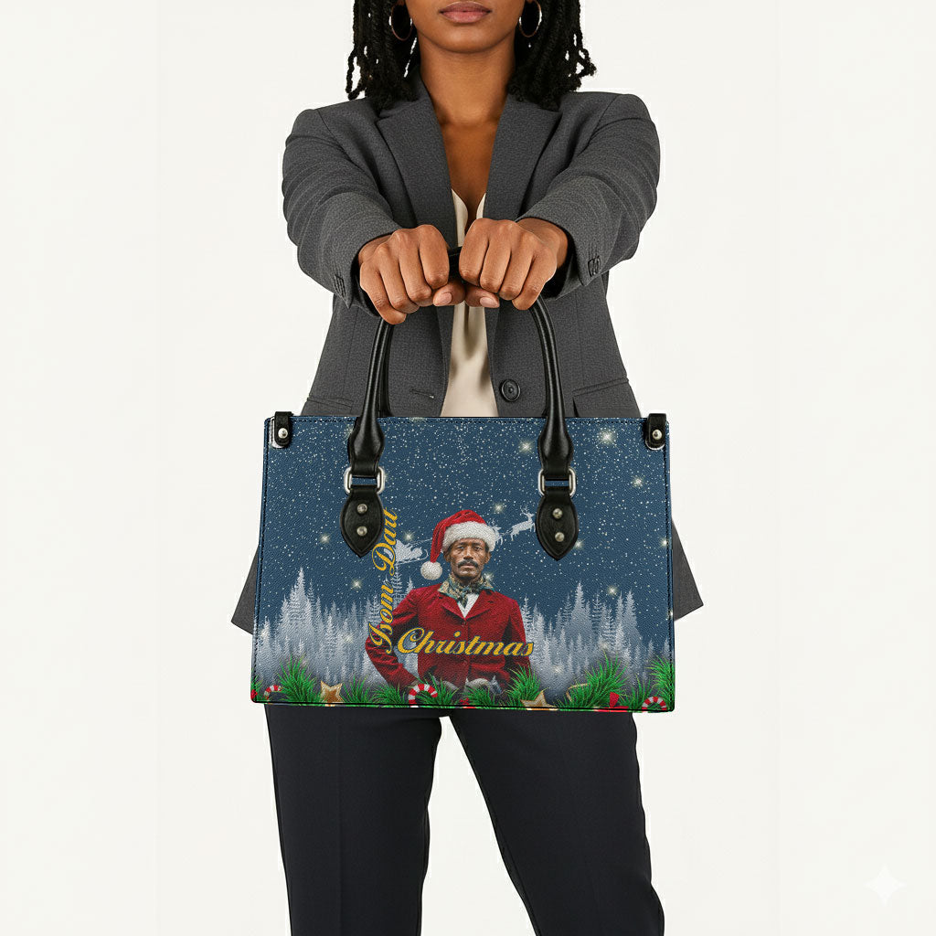 Isom Dart Christmas Leather Bag Black Cowboy  Santa Western Snow Winter