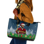 Isom Dart Christmas Leather Tote Bag Black Cowboy  Santa Western Snow Winter