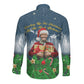 Isom Dart Christmas Long Sleeve Button Shirt Black Cowboy  Santa Western Snow Winter