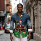 Isom Dart Christmas Long Sleeve Button Shirt Black Cowboy  Santa Western Snow Winter