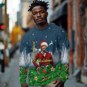Isom Dart Christmas Long Sleeve Shirt Black Cowboy  Santa Western Snow Winter