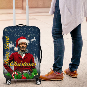 Isom Dart Christmas Luggage Cover Black Cowboy  Santa Western Snow Winter