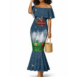 Isom Dart Christmas Mermaid Dress Black Cowboy  Santa Western Snow Winter