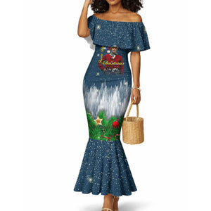 Isom Dart Christmas Mermaid Dress Black Cowboy  Santa Western Snow Winter