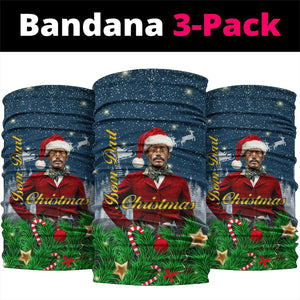 Isom Dart Christmas Neck Gaiter Black Cowboy  Santa Western Snow Winter