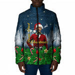 Isom Dart Christmas Padded Jacket Black Cowboy  Santa Western Snow Winter