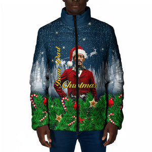 Isom Dart Christmas Padded Jacket Black Cowboy  Santa Western Snow Winter