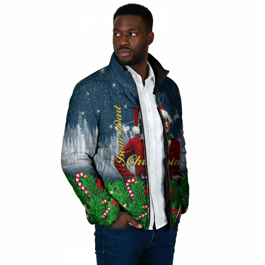Isom Dart Christmas Padded Jacket Black Cowboy  Santa Western Snow Winter