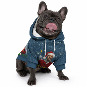 Isom Dart Christmas Pet Hoodie Black Cowboy  Santa Western Snow Winter