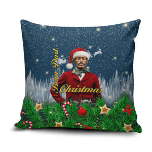 Isom Dart Christmas Pillow Cover Black Cowboy  Santa Western Snow Winter