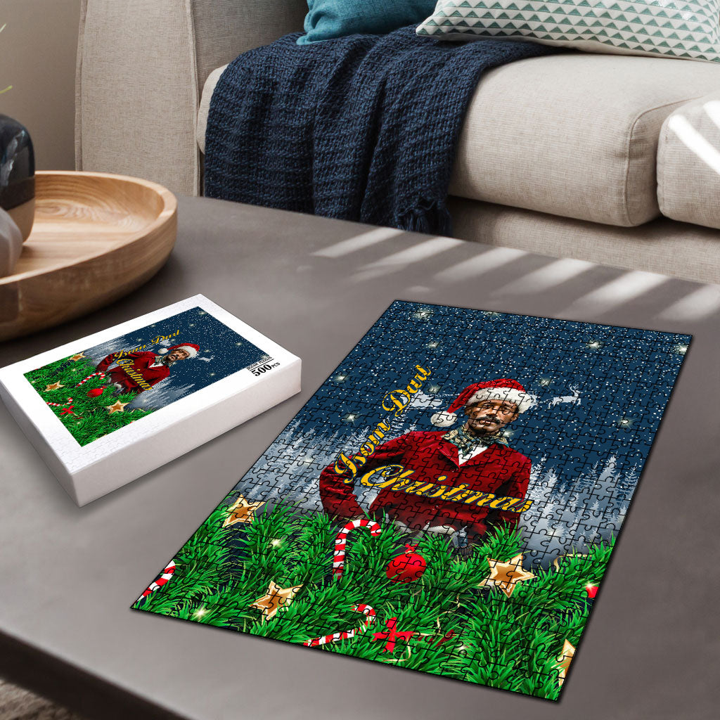 Isom Dart Christmas Puzzle Black Cowboy  Santa Western Snow Winter