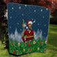 Isom Dart Christmas Quilt Black Cowboy  Santa Western Snow Winter