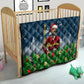 Isom Dart Christmas Quilt Black Cowboy  Santa Western Snow Winter