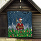 Isom Dart Christmas Quilt Black Cowboy  Santa Western Snow Winter