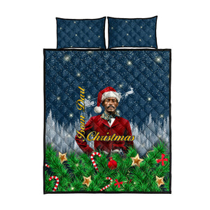 Isom Dart Christmas Quilt Bed Set Black Cowboy  Santa Western Snow Winter