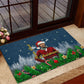 Isom Dart Christmas Rubber Doormat Black Cowboy  Santa Western Snow Winter
