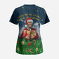 Isom Dart Christmas Scrub Top Black Cowboy  Santa Western Snow Winter