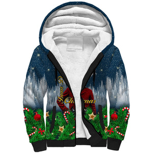 Isom Dart Christmas Sherpa Hoodie Black Cowboy  Santa Western Snow Winter