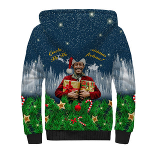 Isom Dart Christmas Sherpa Hoodie Black Cowboy  Santa Western Snow Winter